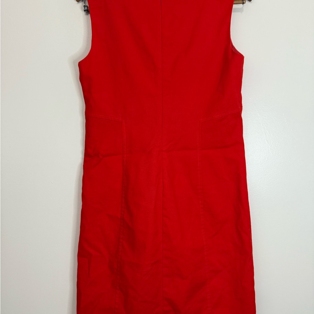 Talbots Vibrant Red/Orange Midi sleeveless Dress in size 8P - Picture 6 of 14